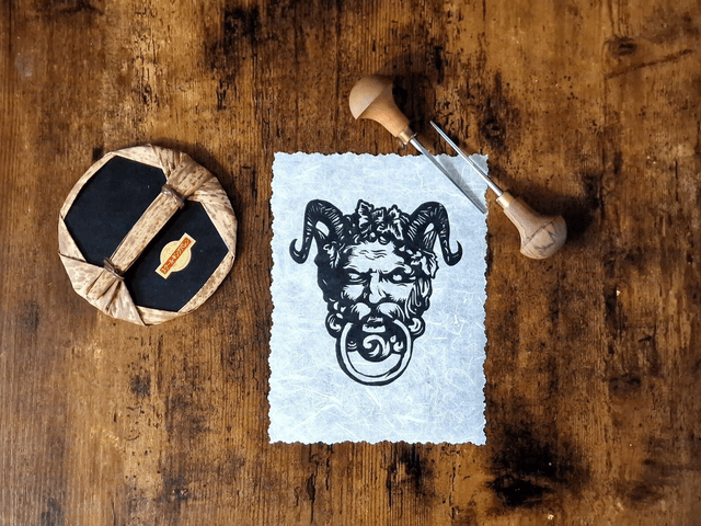 Linogravure - Heurtoir - Porte du Diable