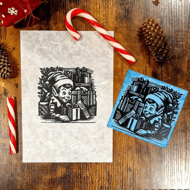 Linogravure - Lutin Malicieux
