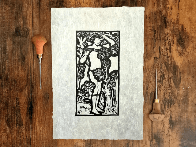 Linogravure - Adam