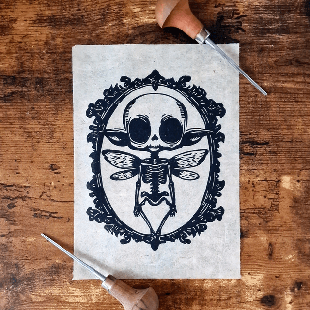 Linogravure - Petit Elfe
