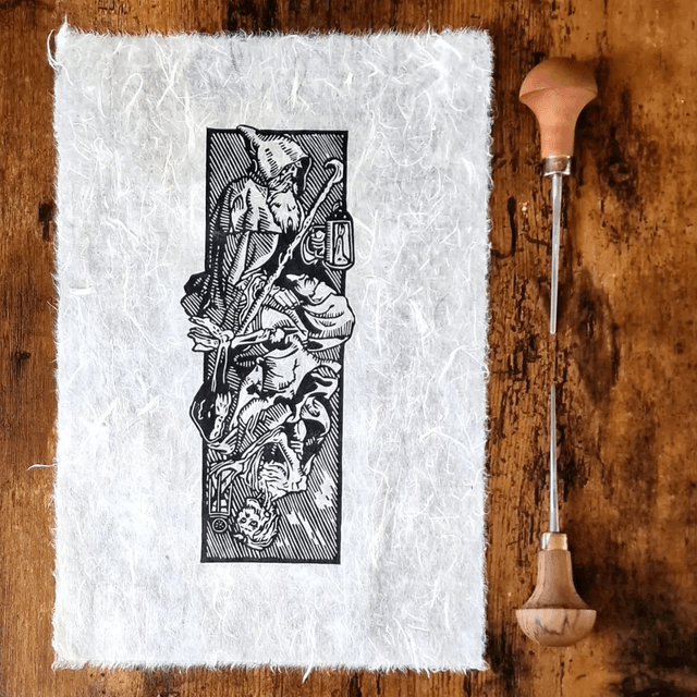 Linogravure - Le Tarot - La Mort